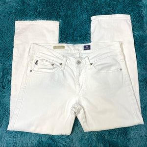 AG white “The Tomboy Crop” jeans size 29